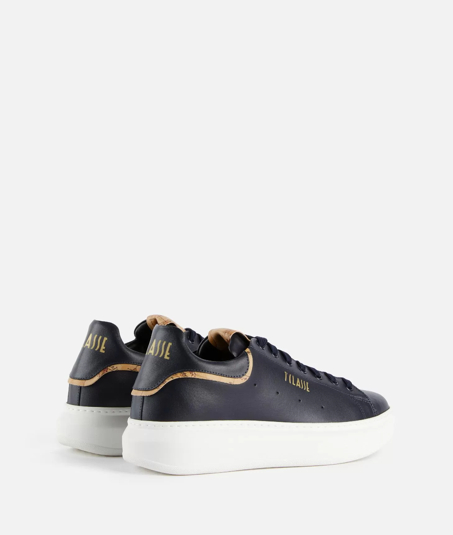 Alviero martini 1a classe Sneakers in pelle liscia con doppio logo 1ᴬ Classe Blu Scuro Promozione