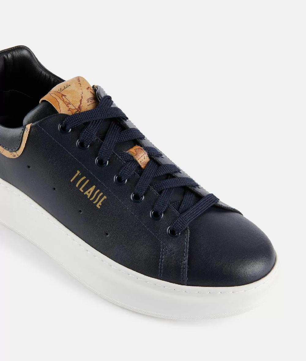 Alviero martini 1a classe Sneakers in pelle liscia con doppio logo 1ᴬ Classe Blu Scuro Promozione