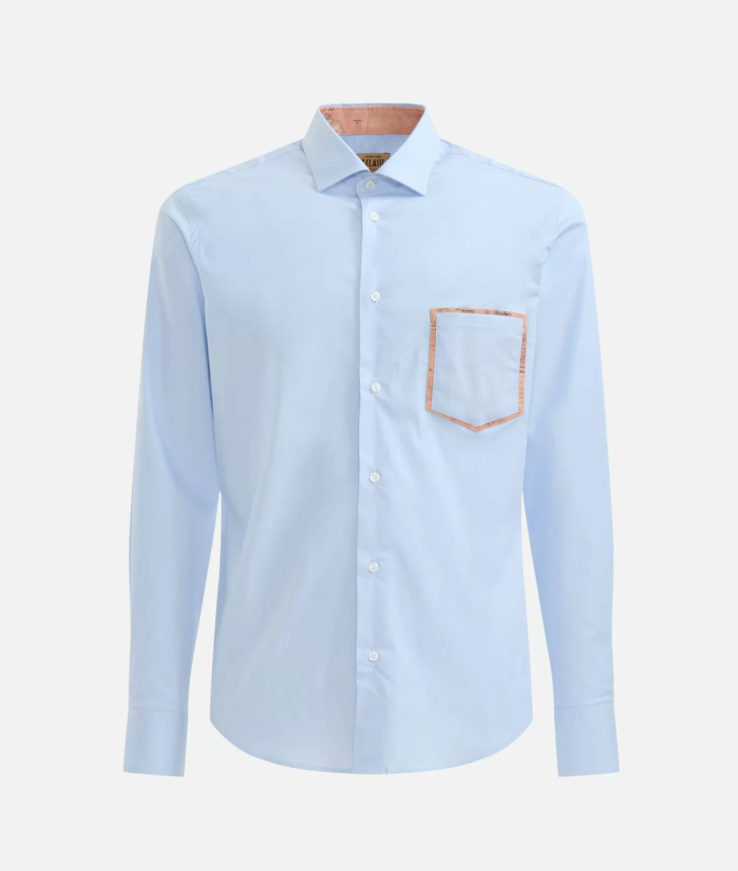 Alviero martini 1a classe Camicia slim in cotone stretch con dettaglio taschino Azzurra Qualità Garantita