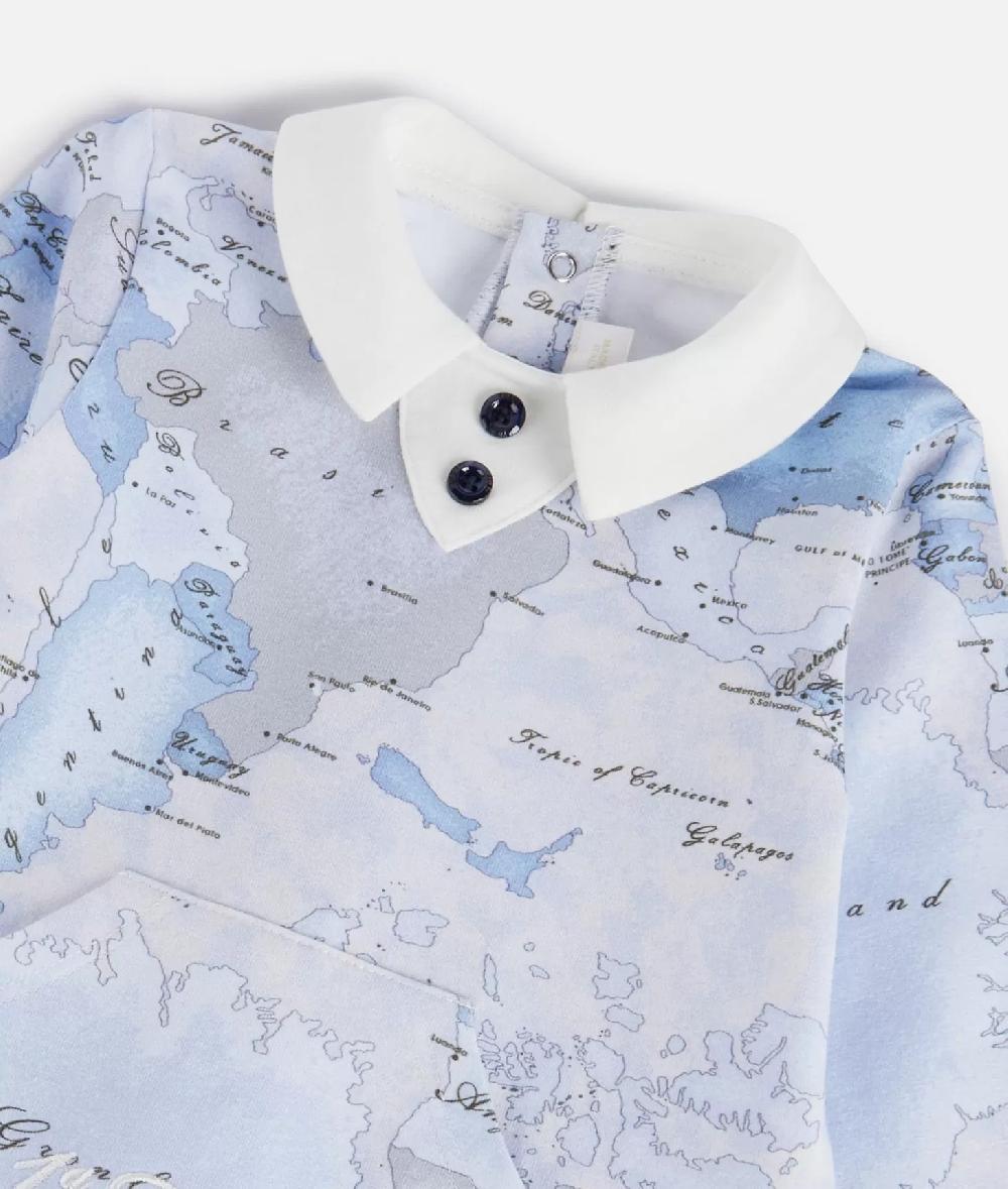 Alviero martini 1a classe Tutina in cotone Geo Lord Azzurra Moda
