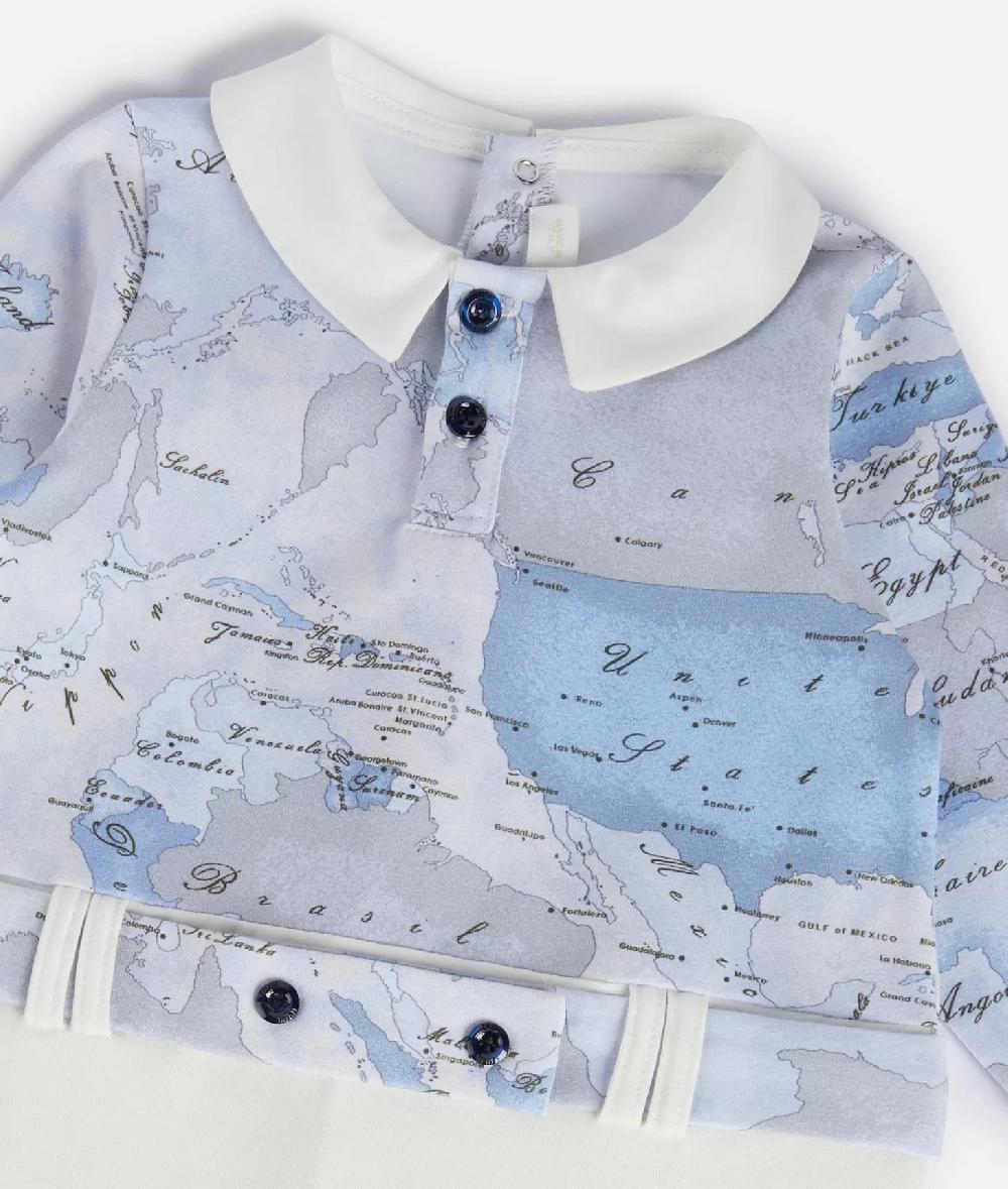 Alviero martini 1a classe Tutina in cotone senza piedini Geo Lord Azzurra 2025