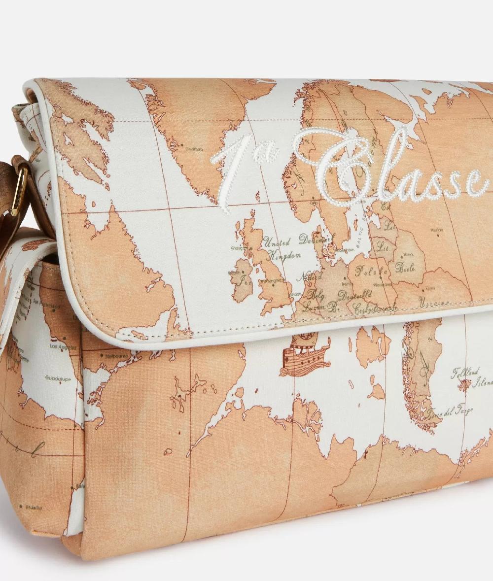 Alviero martini 1a classe Borsa a tracolla con mappa Geo Classic Panna Fino Al -60%