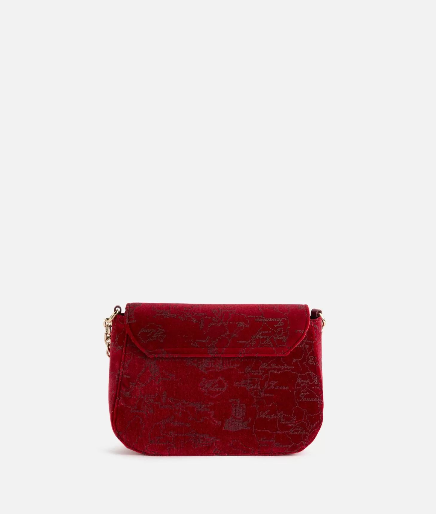 Alviero martini 1a classe Moments Bag tracolla con patta e catena in velluto Geo Filetto Rossa Offerta migliore