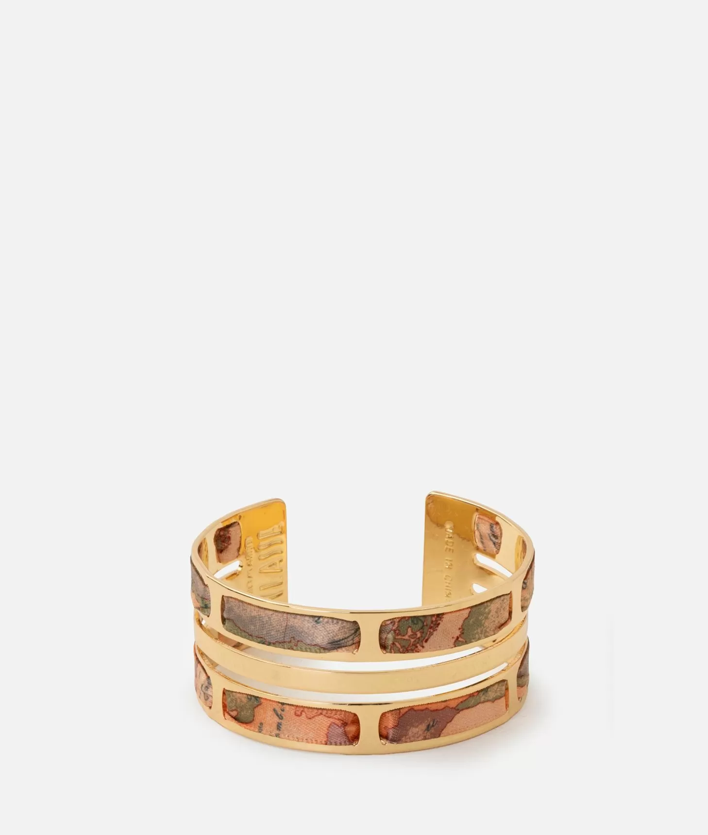 Alviero martini 1a classe Bangle doppio con nastro Geo Classic Oro Chiaro Vendita Economica