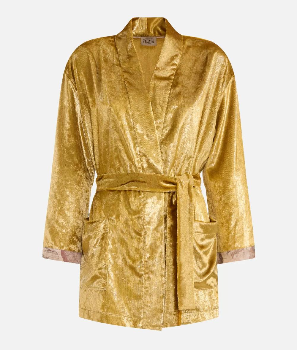 Alviero martini 1a classe Giacca kimono in velluto lurex special Oro Acquista Ora