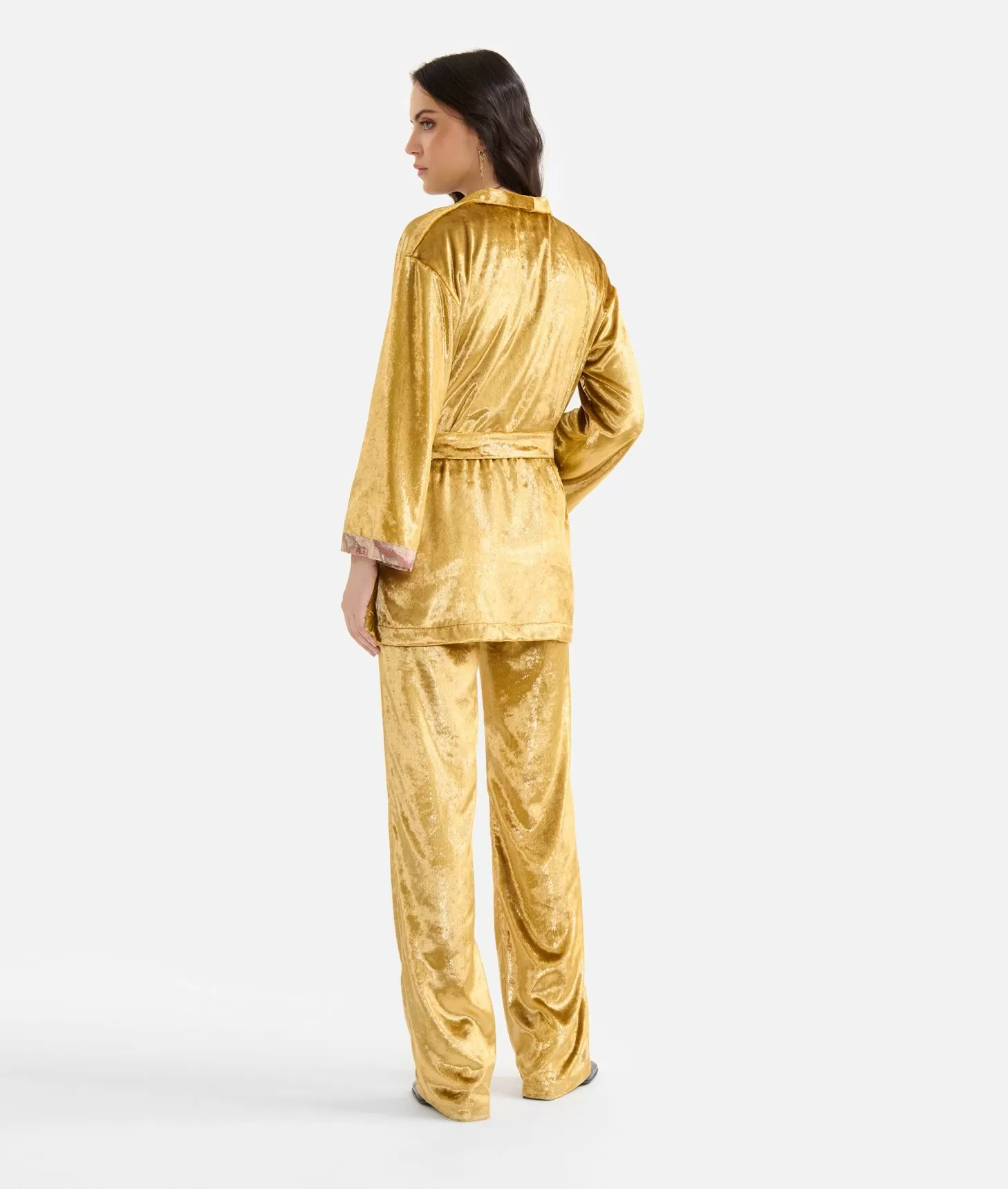 Alviero martini 1a classe Giacca kimono in velluto lurex special Oro Acquista Ora