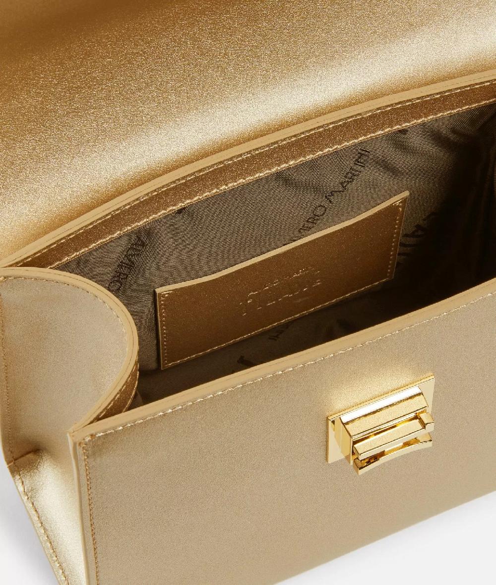 Alviero martini 1a classe Winter Spirit mini tote con tracolla in pelle laminata Oro Chiaro Discount Store per i nuovi prodotti