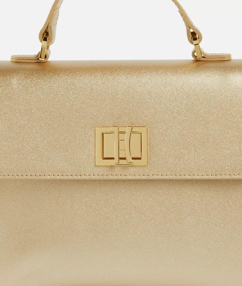 Alviero martini 1a classe Winter Spirit mini tote con tracolla in pelle laminata Oro Chiaro Discount Store per i nuovi prodotti