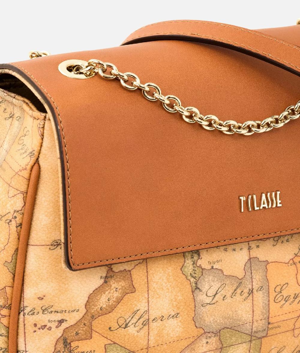 Alviero martini 1a classe Geo Classic Borsa mini con battente in pelle Nuova