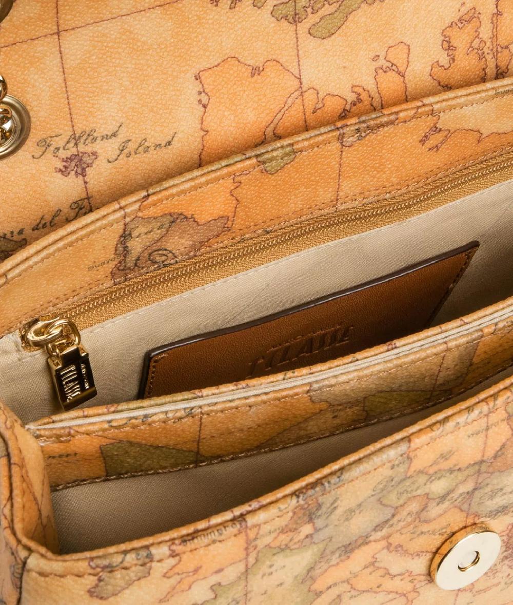 Alviero martini 1a classe Geo Classic Borsa mini con battente in pelle Nuova