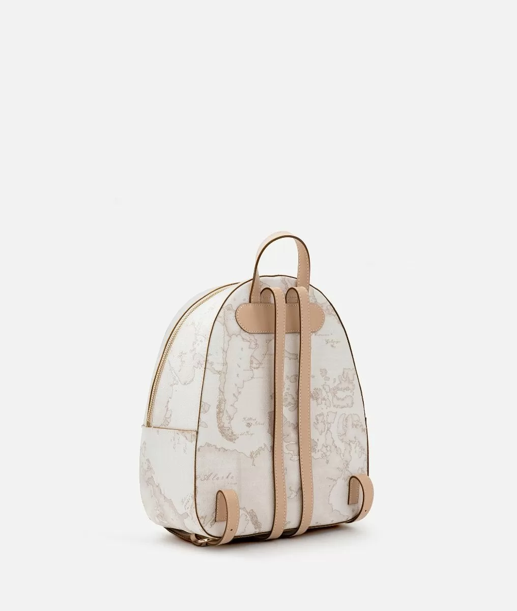Alviero martini 1a classe Geo White zaino con inserti frontali in pelle Soddisfazione Garantita