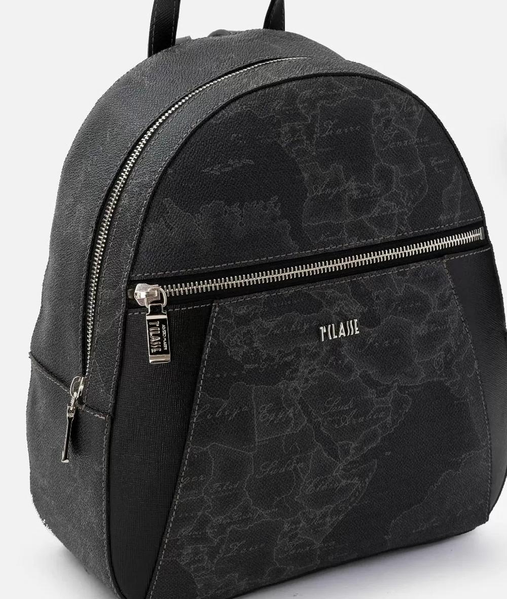 Alviero martini 1a classe Geo Black zaino con inserti frontali in pelle Negozi Online