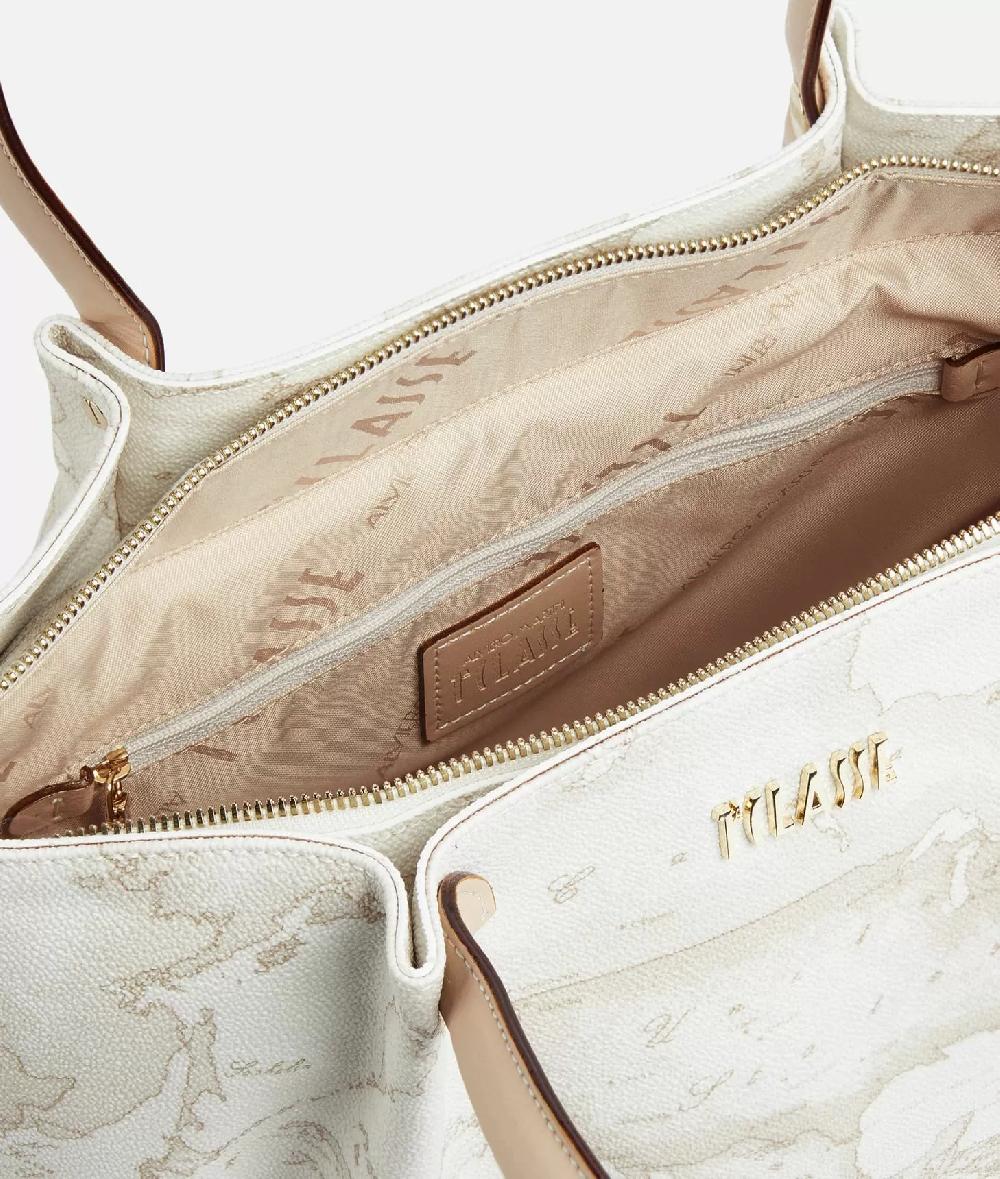 Alviero martini 1a classe Borsa shopping in tessuto stampa Geo White Bianca Hotsell