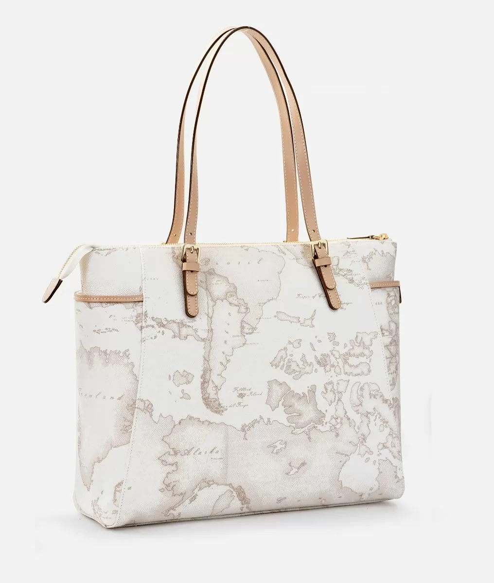 Alviero martini 1a classe Geo White tote bag grande Vendita Economica
