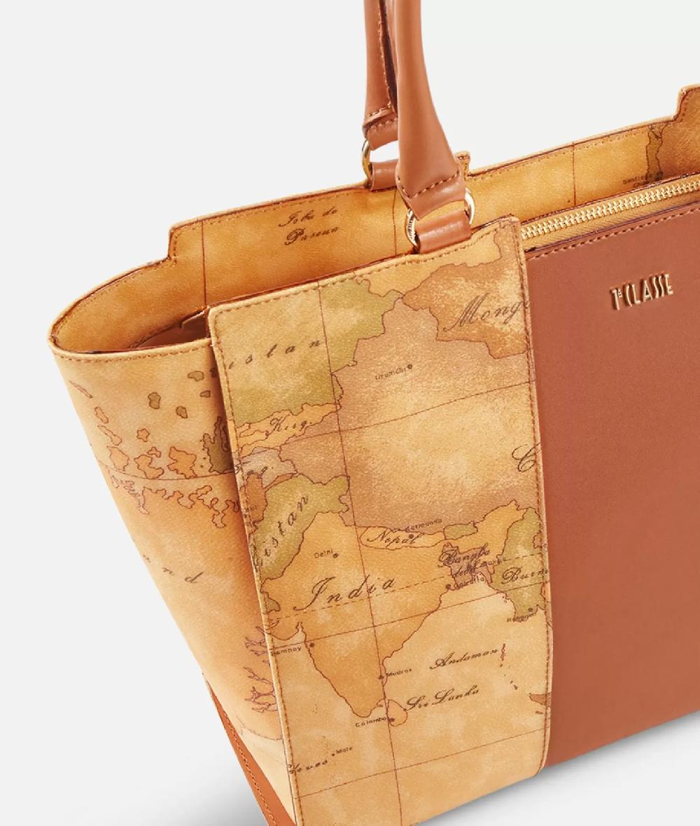Alviero martini 1a classe Geo Classic Borsa shopping con banda centrale Rilascio limitato