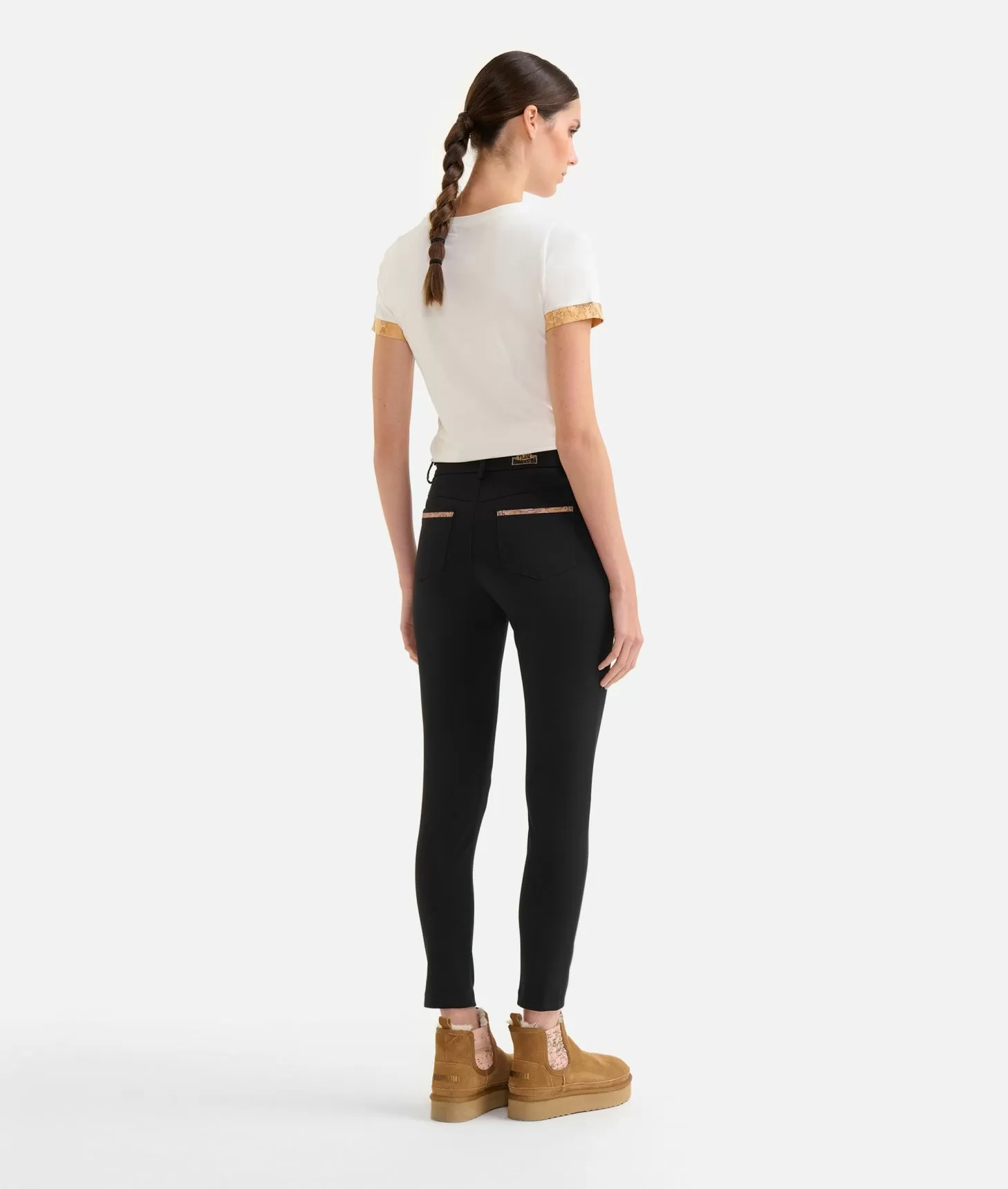 Alviero martini 1a classe Pantaloni in tessuto tecnico scuba Neri Fino Al -60%
