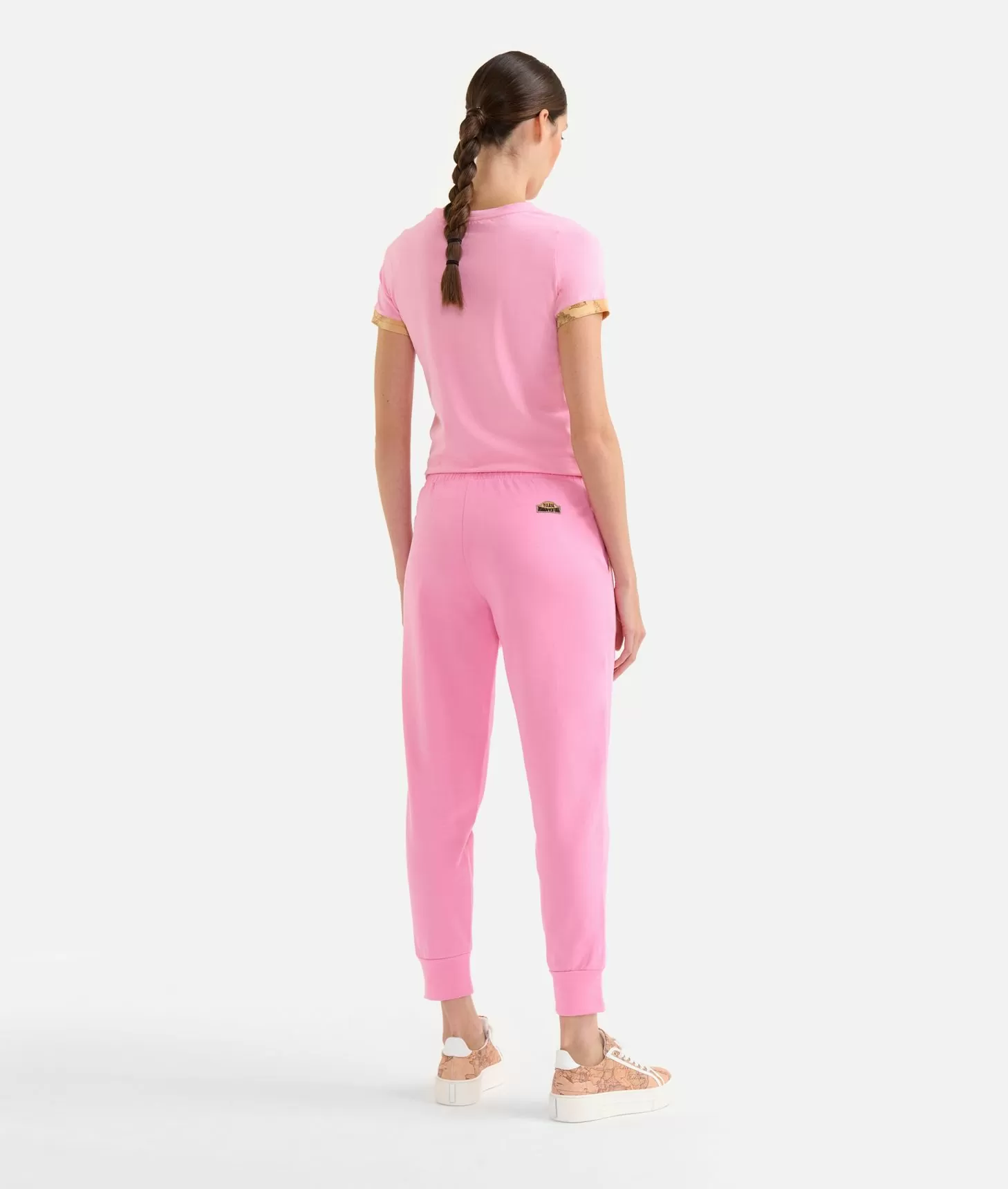 Alviero martini 1a classe Pantaloni in felpa garzata stretch con dettagli Geo Classic Rosa Confetto Shopping Online