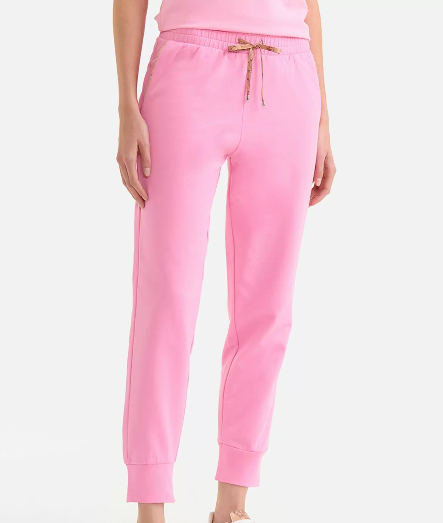 Alviero martini 1a classe Pantaloni in felpa garzata stretch con dettagli Geo Classic Rosa Confetto Shopping Online