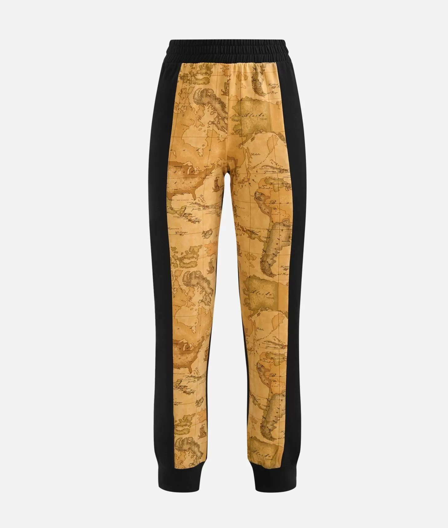 Alviero martini 1a classe Pantaloni in felpa garzata stretch con intarsio Geo Classic Neri Prezzo Ridotto