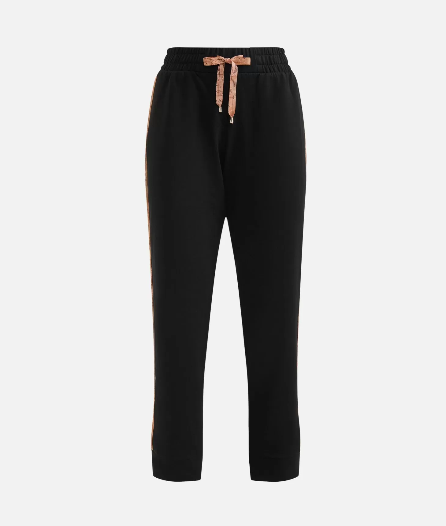 Alviero martini 1a classe Pantaloni in felpa garzata stretch con profili Geo Classic Neri Convenienza