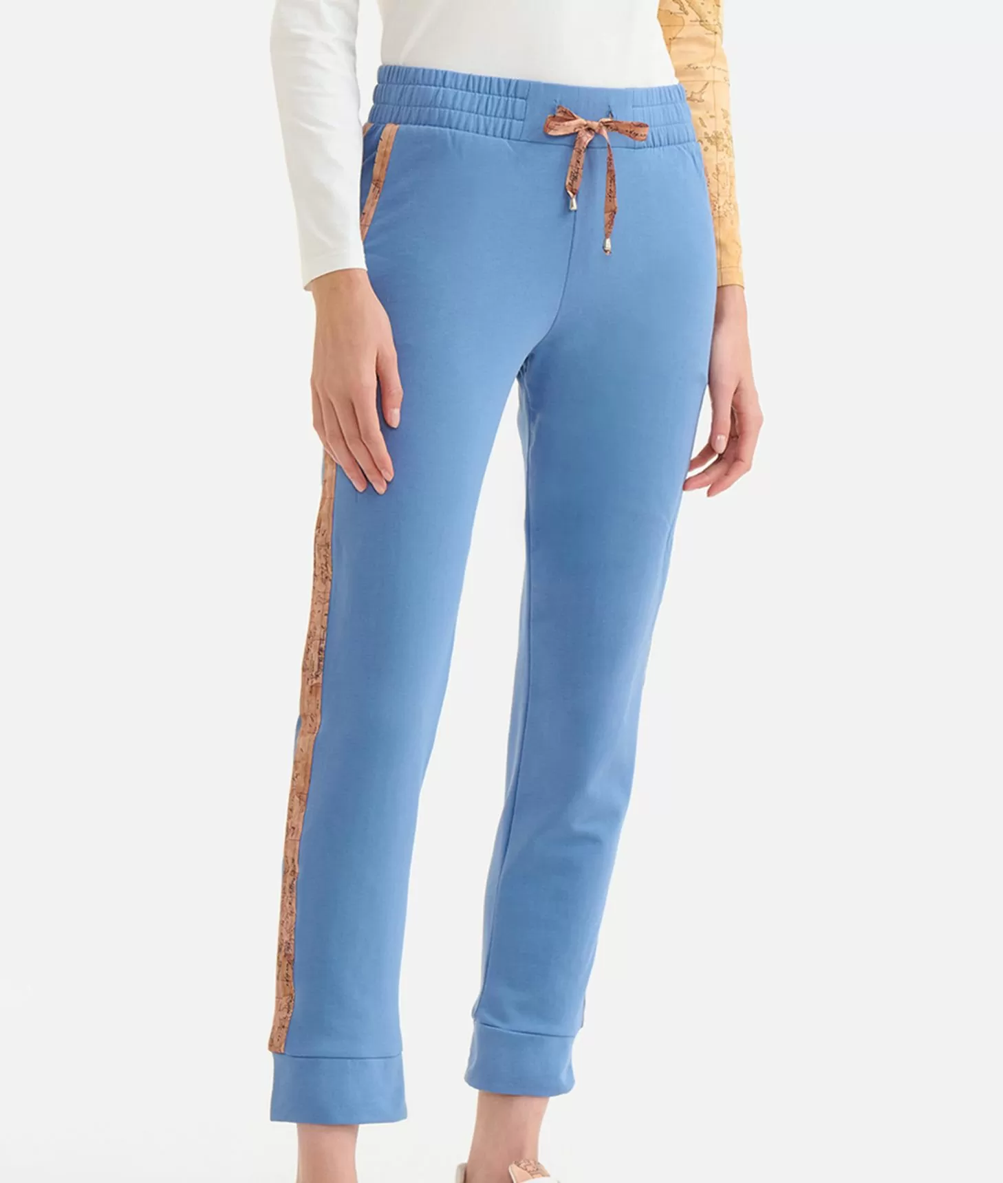 Alviero martini 1a classe Pantaloni in felpa garzata stretch con profili Geo Classic Denim Novità