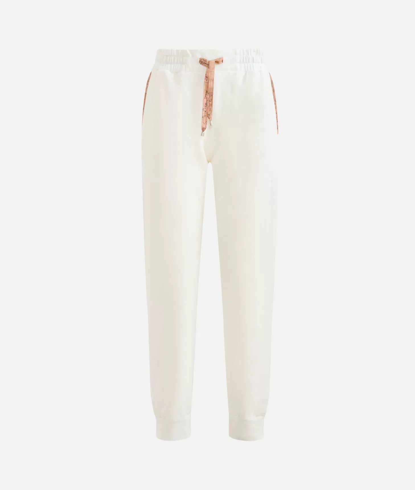 Alviero martini 1a classe Pantaloni in felpa garzata stretch con profili Geo Classic Avorio Presa