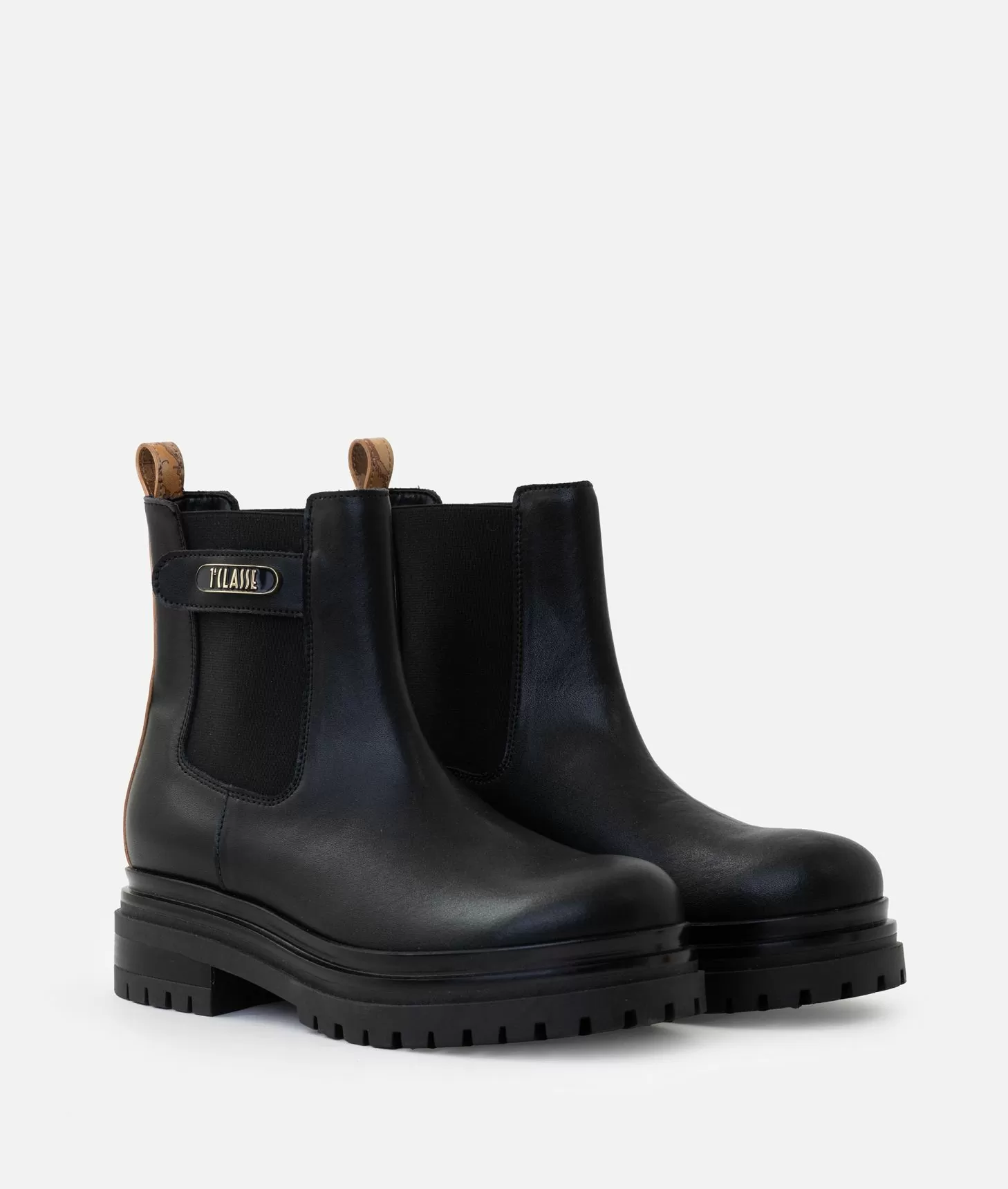 Alviero martini 1a classe Stivaletti beatles in pelle liscia con placchetta 1ᴬ Classe Neri Saldi