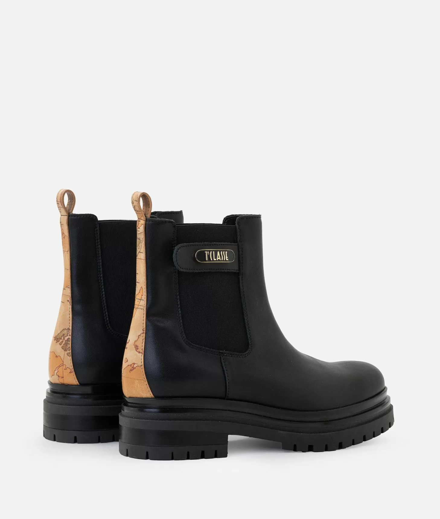 Alviero martini 1a classe Stivaletti beatles in pelle liscia con placchetta 1ᴬ Classe Neri Saldi