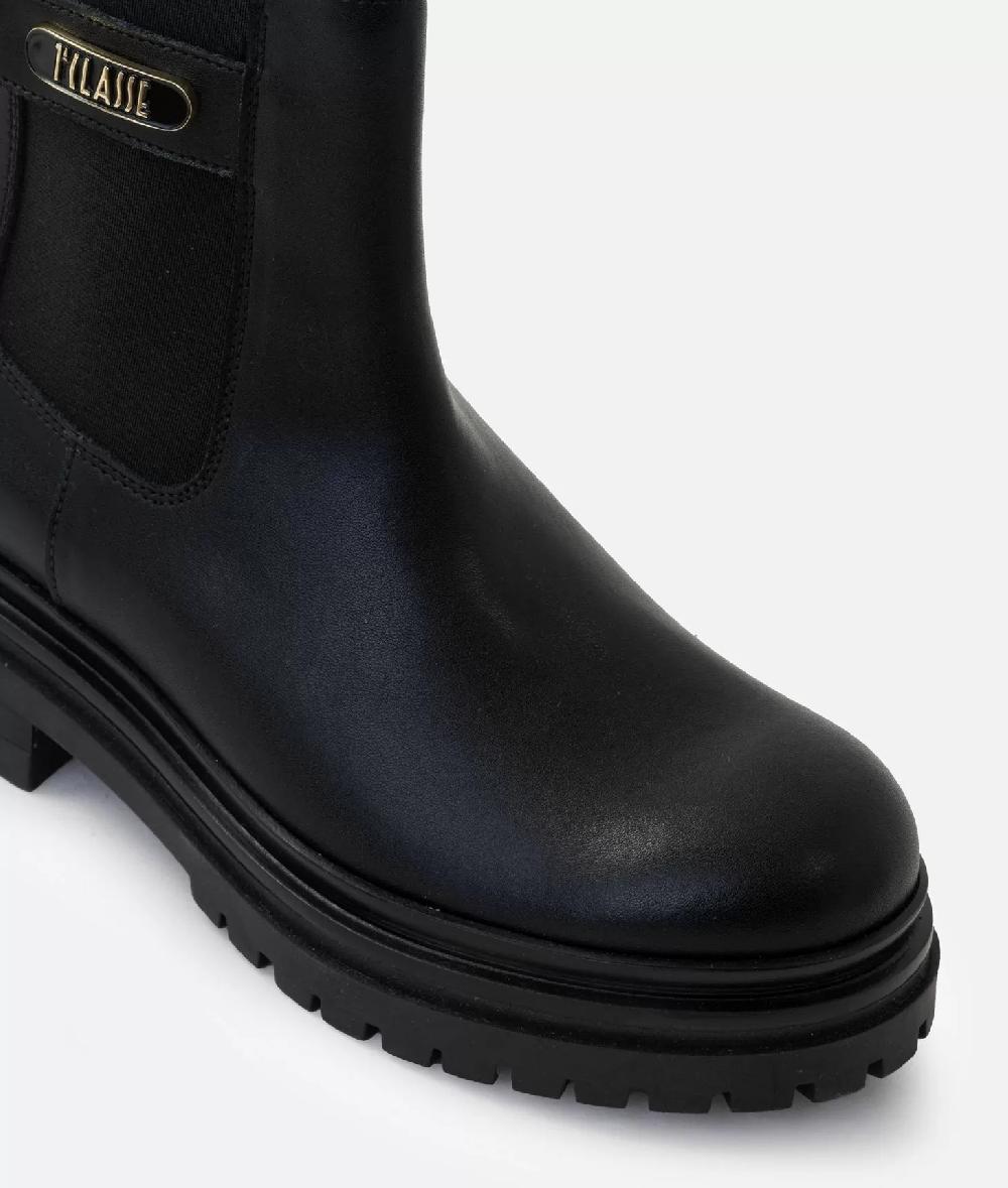 Alviero martini 1a classe Stivaletti beatles in pelle liscia con placchetta 1ᴬ Classe Neri Saldi