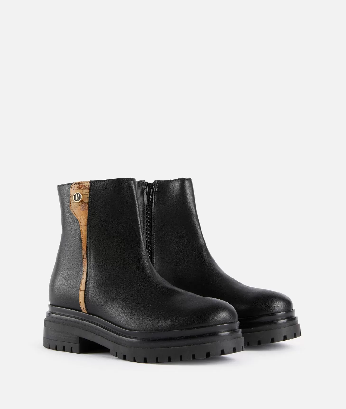 Alviero martini 1a classe Stivaletti beatles in pelle liscia con bottoncino 1C Neri Offerte