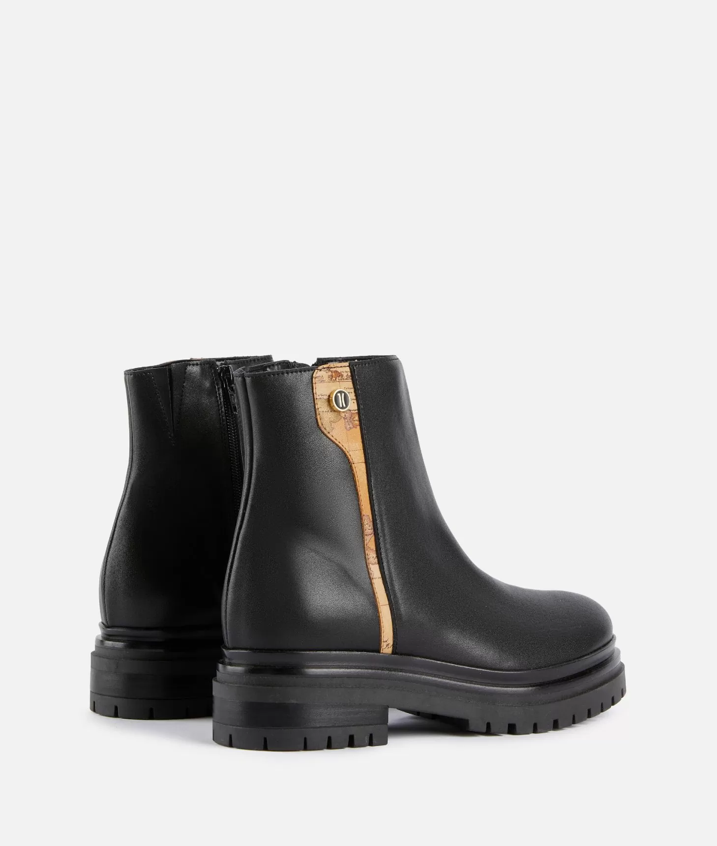 Alviero martini 1a classe Stivaletti beatles in pelle liscia con bottoncino 1C Neri Offerte