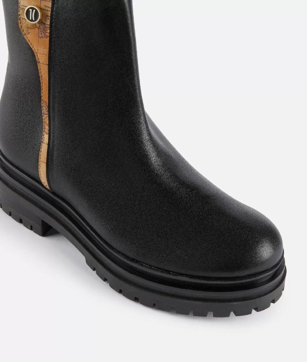 Alviero martini 1a classe Stivaletti beatles in pelle liscia con bottoncino 1C Neri Offerte