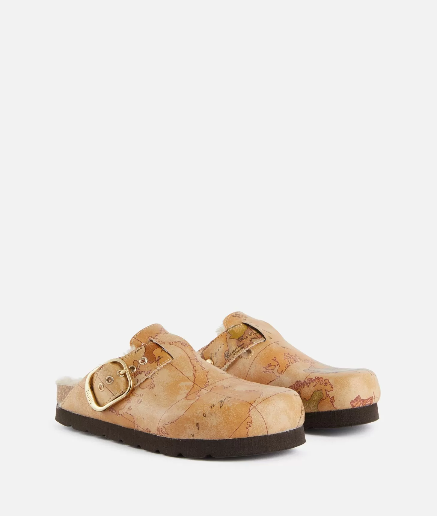 Alviero martini 1a classe Sabot con ecopelliccia in eco nappa stampa Geo Classic Negozio