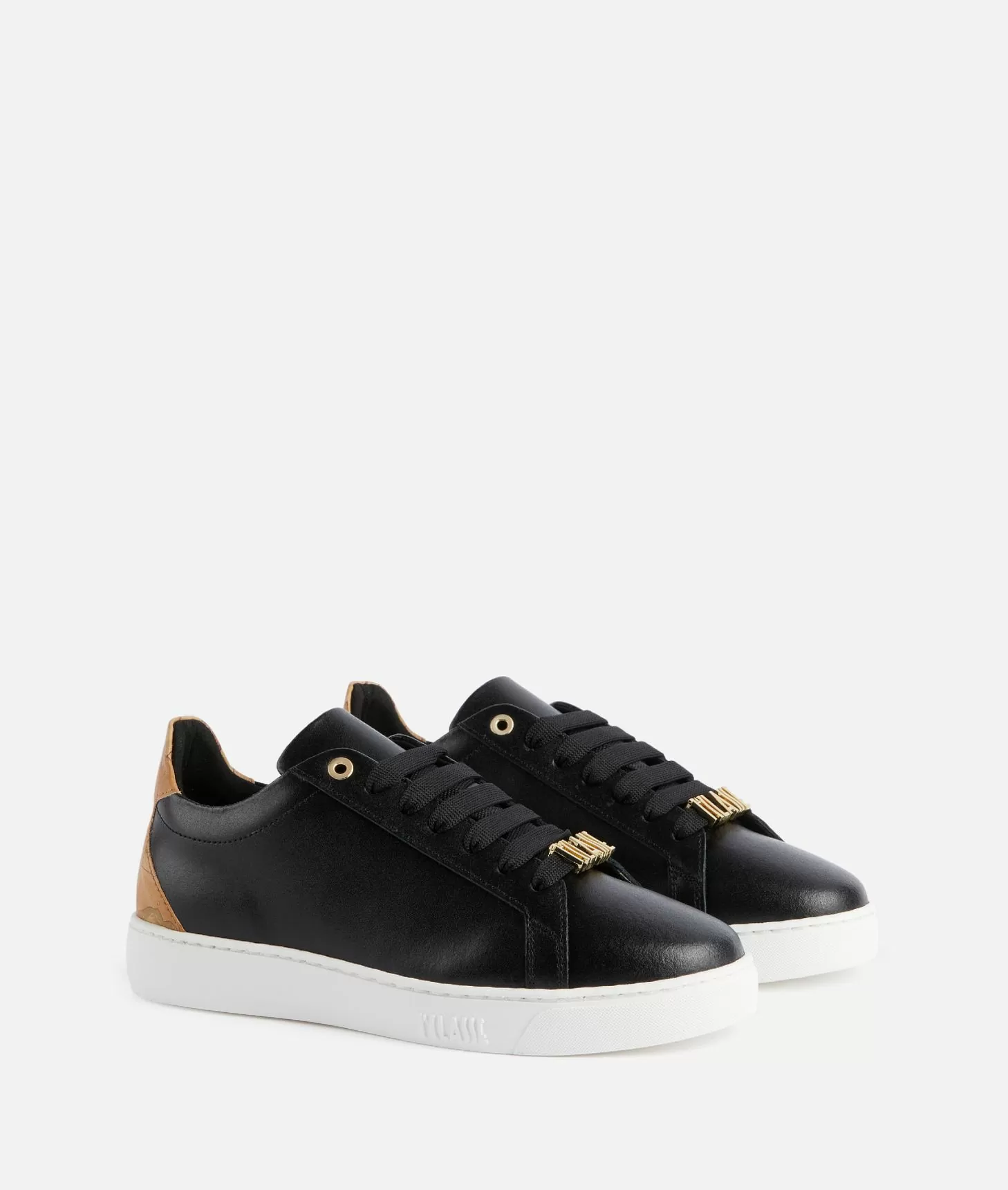 Alviero martini 1a classe Sneakers in pelle liscia con passalaccio 1ᴬ Classe Nere Offerta speciale