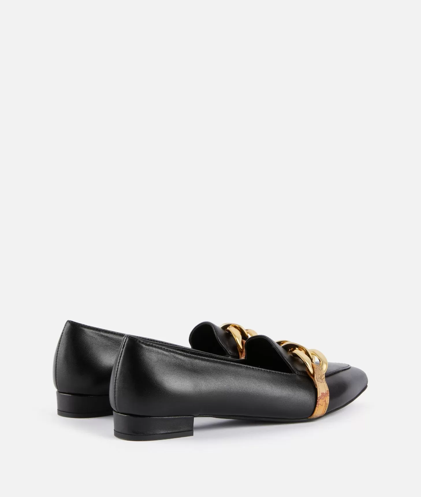 Alviero martini 1a classe Mocassini in pelle lucida con maxi catena Neri Cyber Monday