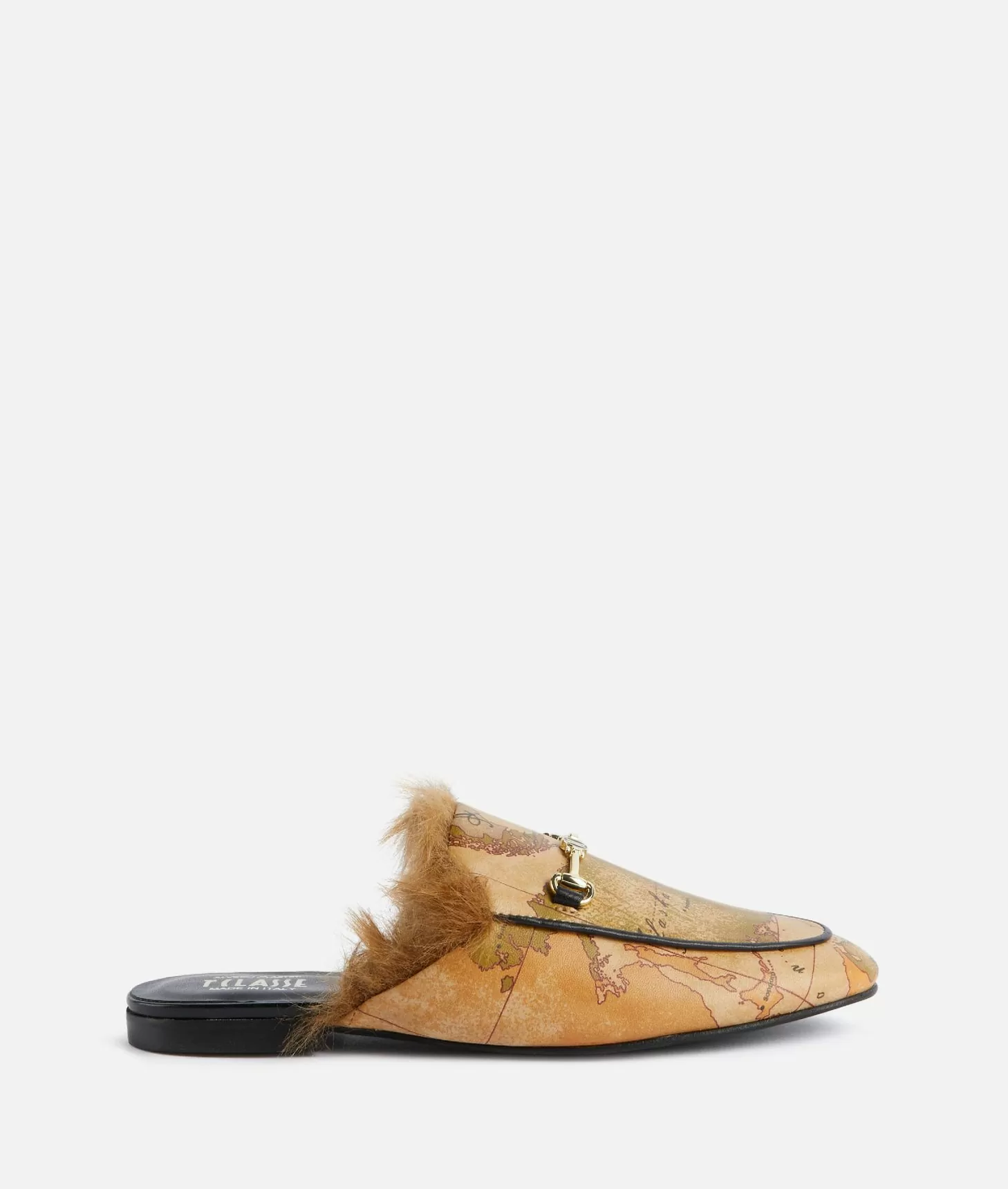 Alviero martini 1a classe Slipper con morsetto 1C in eco nappa stampa Geo Classic Offerta natalizia