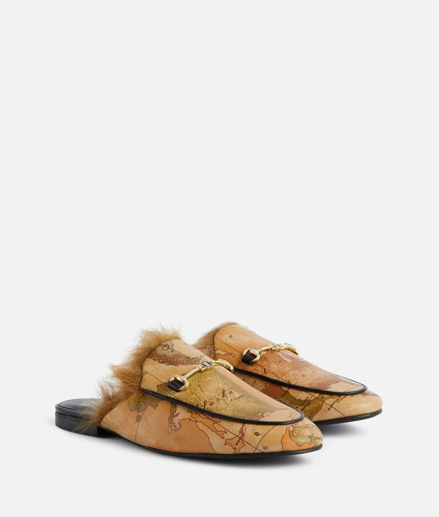 Alviero martini 1a classe Slipper con morsetto 1C in eco nappa stampa Geo Classic Offerta natalizia