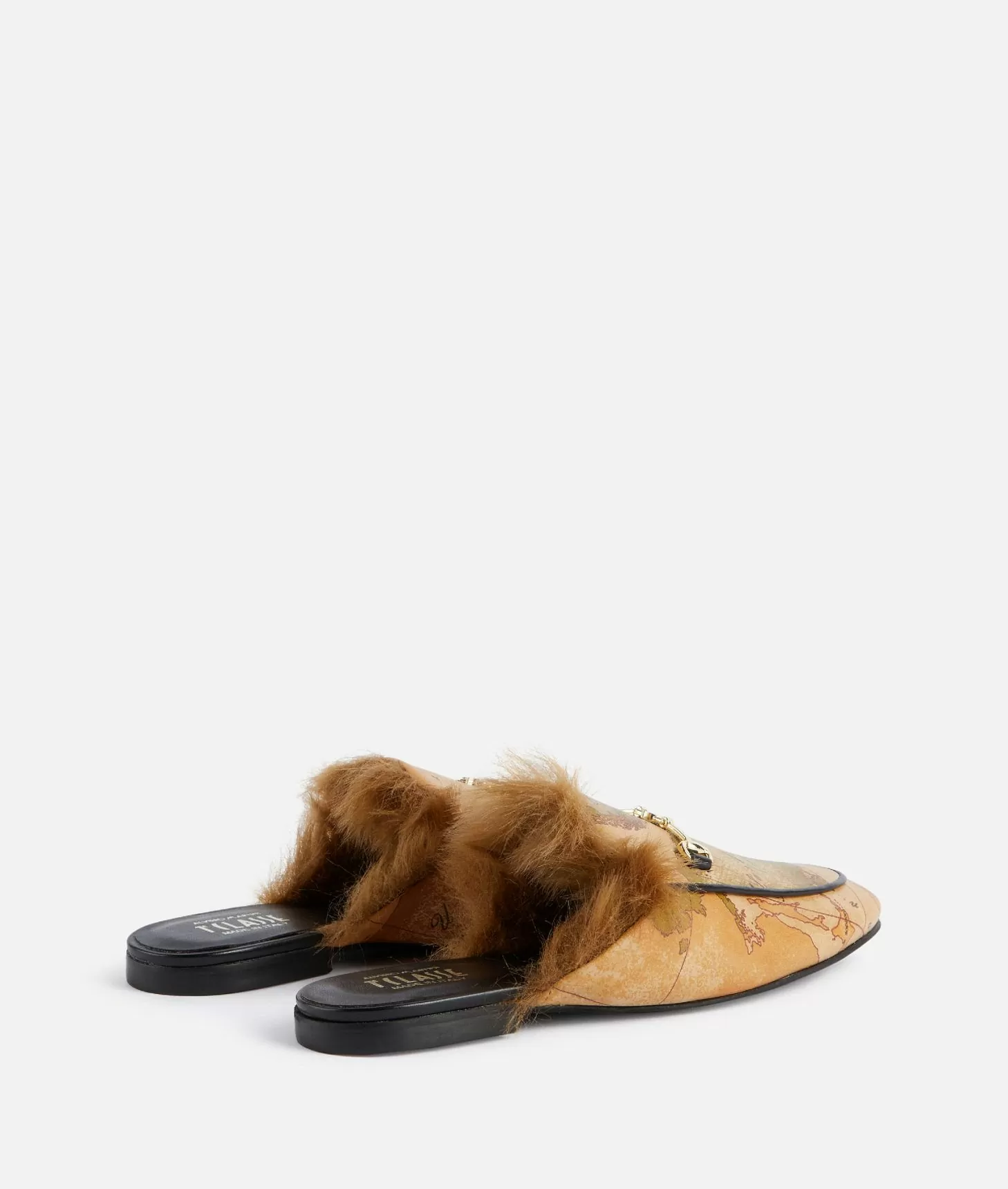 Alviero martini 1a classe Slipper con morsetto 1C in eco nappa stampa Geo Classic Offerta natalizia