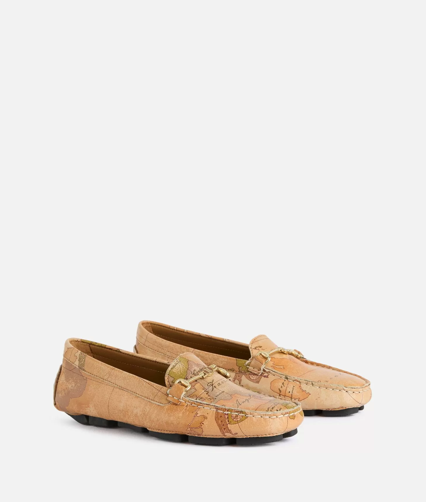 Alviero martini 1a classe Mocassini in nappa con morsetto 1C stampa Geo Classic Offerta Pasqua