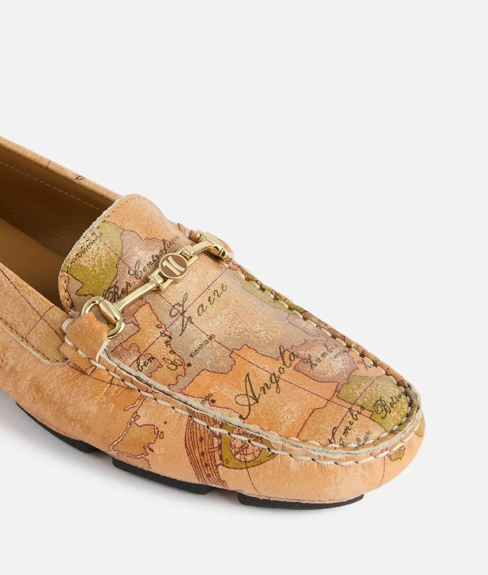 Alviero martini 1a classe Mocassini in nappa con morsetto 1C stampa Geo Classic Offerta Pasqua
