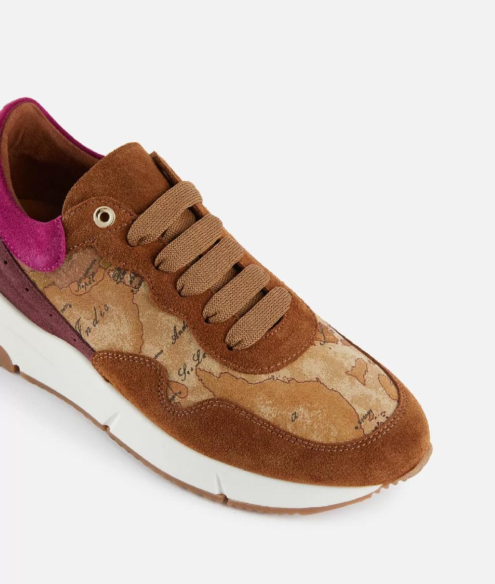 Alviero martini 1a classe Running in pelle scamosciata e tessuto nabuk Geo Classic Cuoio Prezzo basso