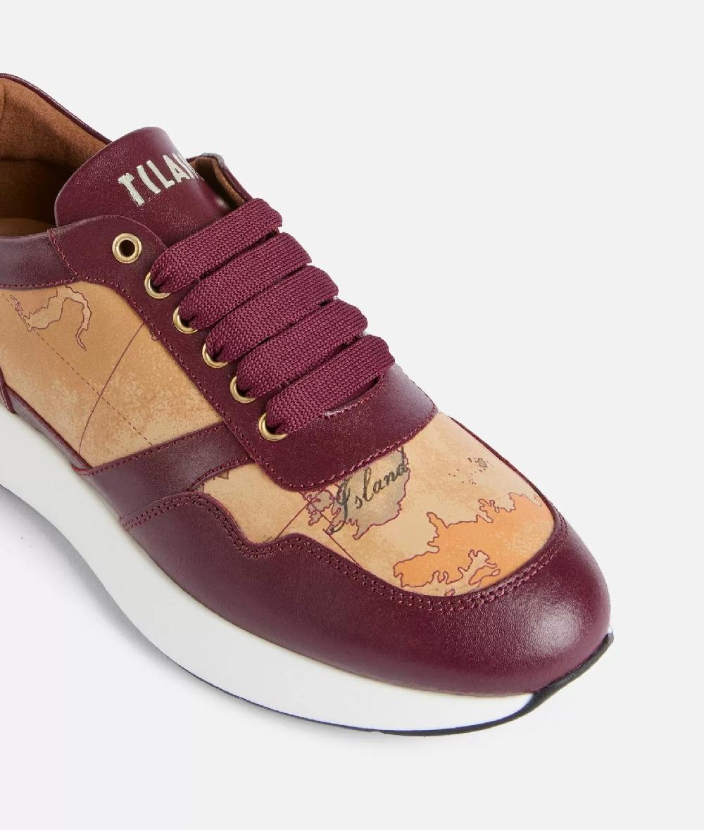 Alviero martini 1a classe Running in pelle liscia con dettagli Geo Classic Burgundy ACQUISTA ORA