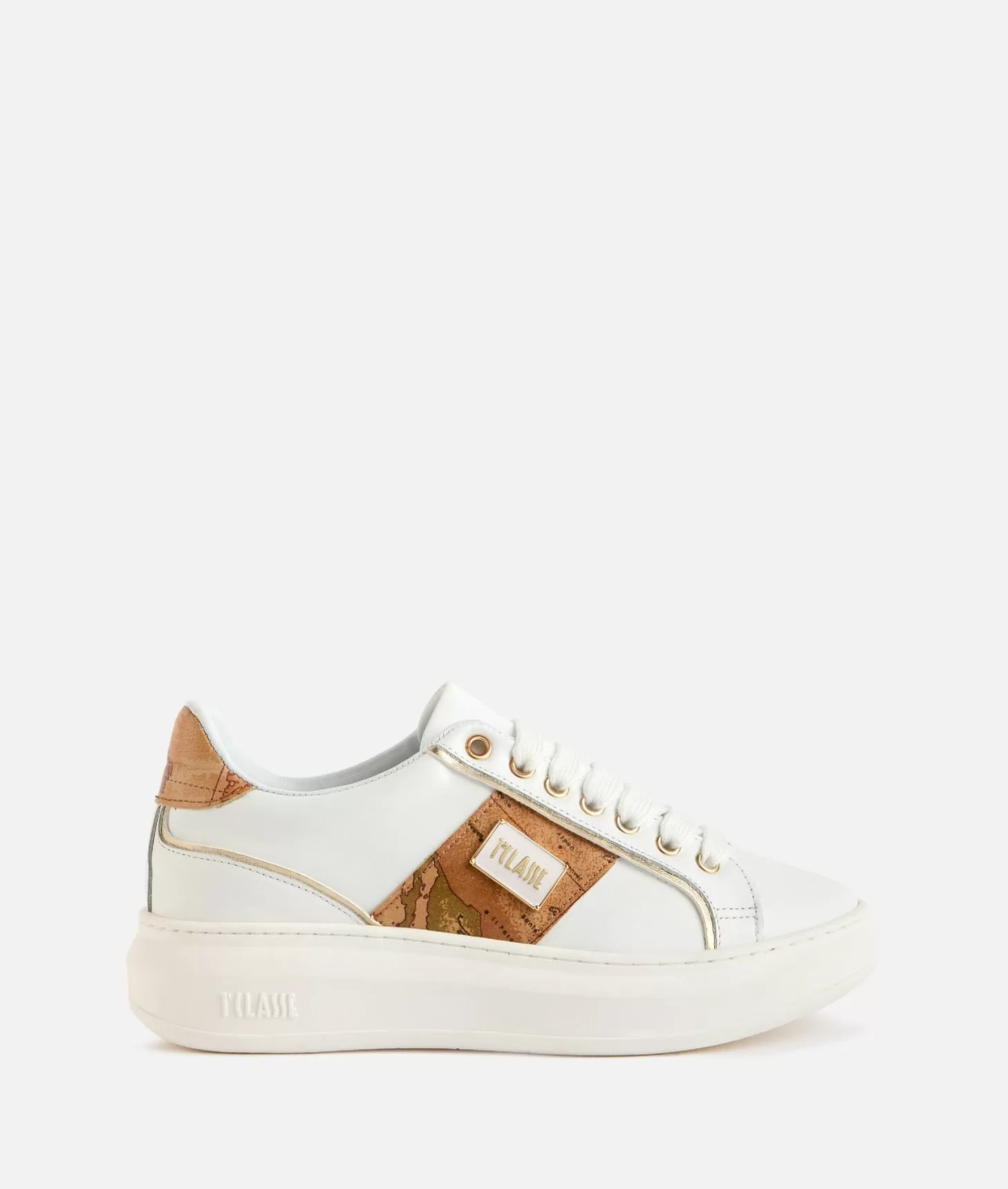 Alviero martini 1a classe Sneakers in pelle liscia con targhetta 1ᴬ Classe smaltata Bianche Ultimo giorno