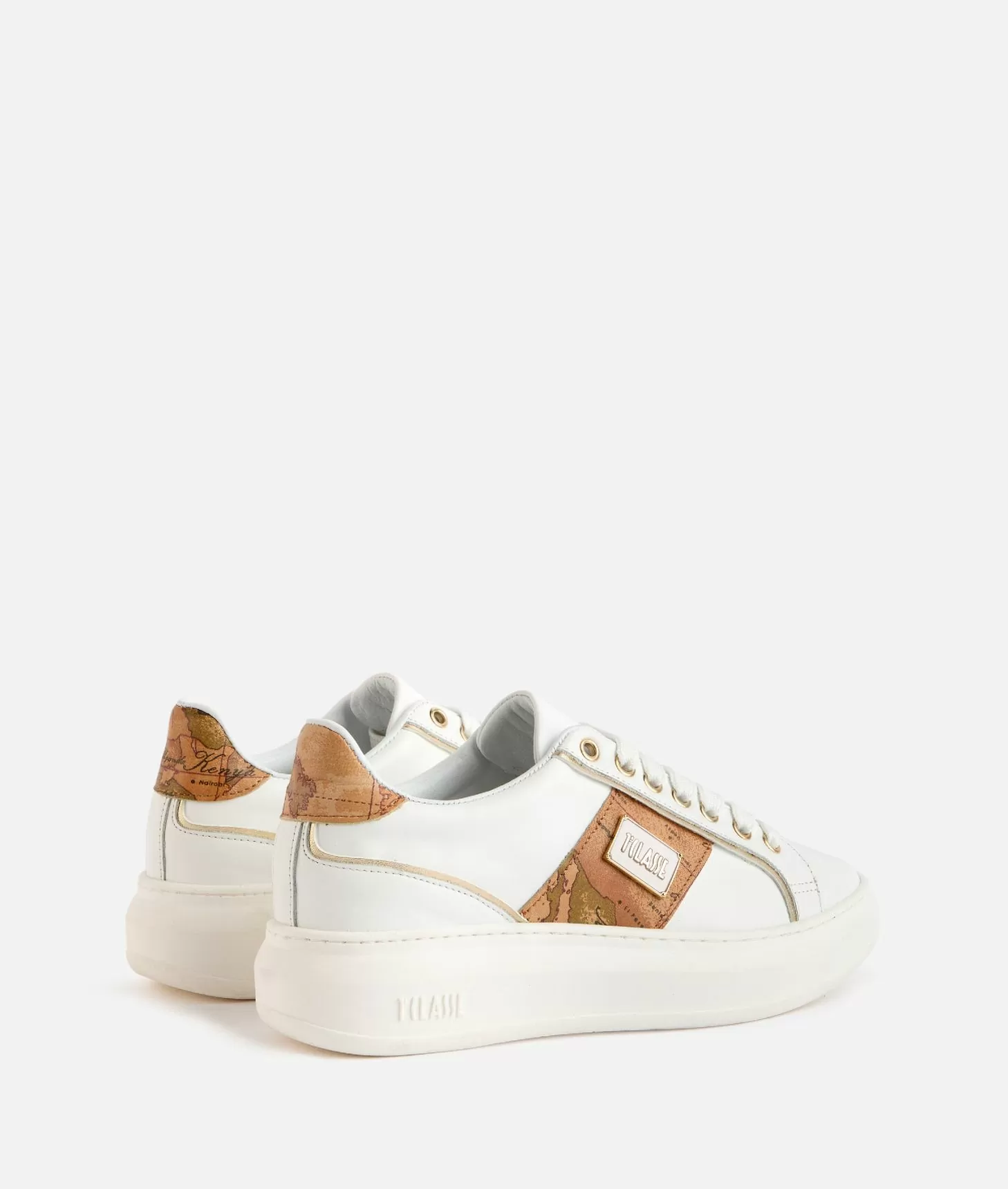 Alviero martini 1a classe Sneakers in pelle liscia con targhetta 1ᴬ Classe smaltata Bianche Ultimo giorno
