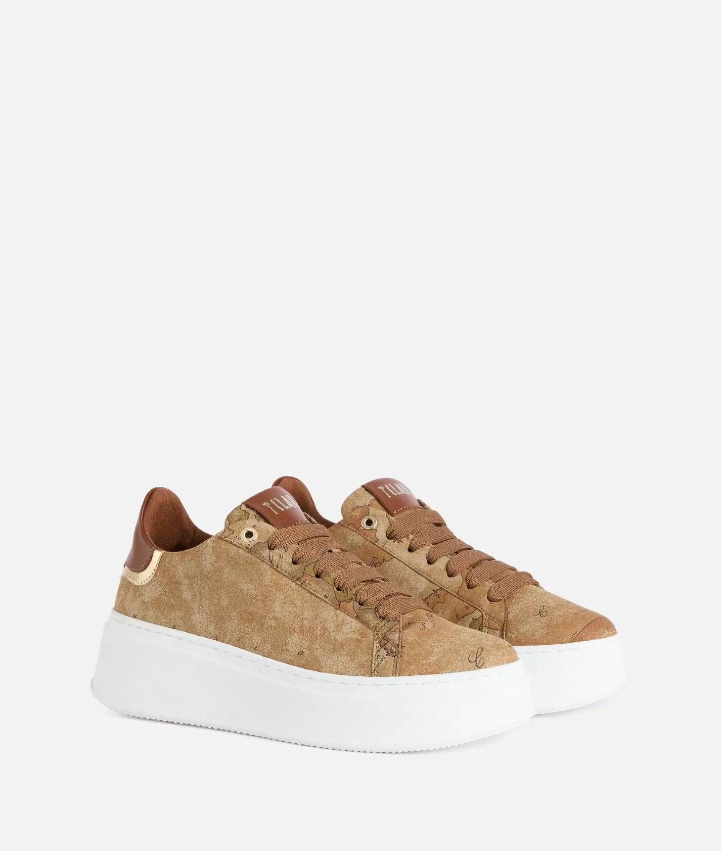 Alviero martini 1a classe Sneakers zeppate in tessuto nabuk stampa Geo Classic Fino al 50% di sconto
