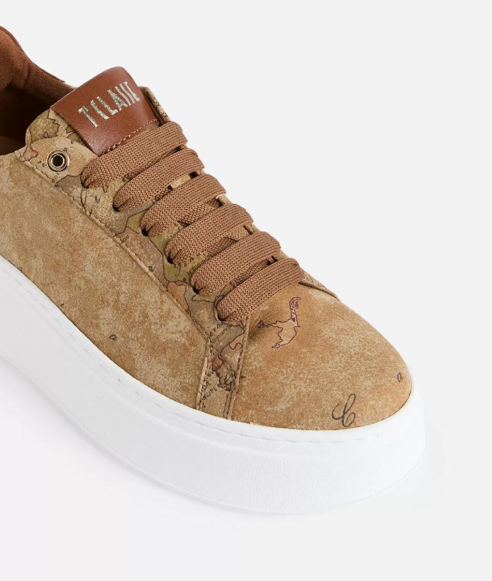 Alviero martini 1a classe Sneakers zeppate in tessuto nabuk stampa Geo Classic Fino al 50% di sconto