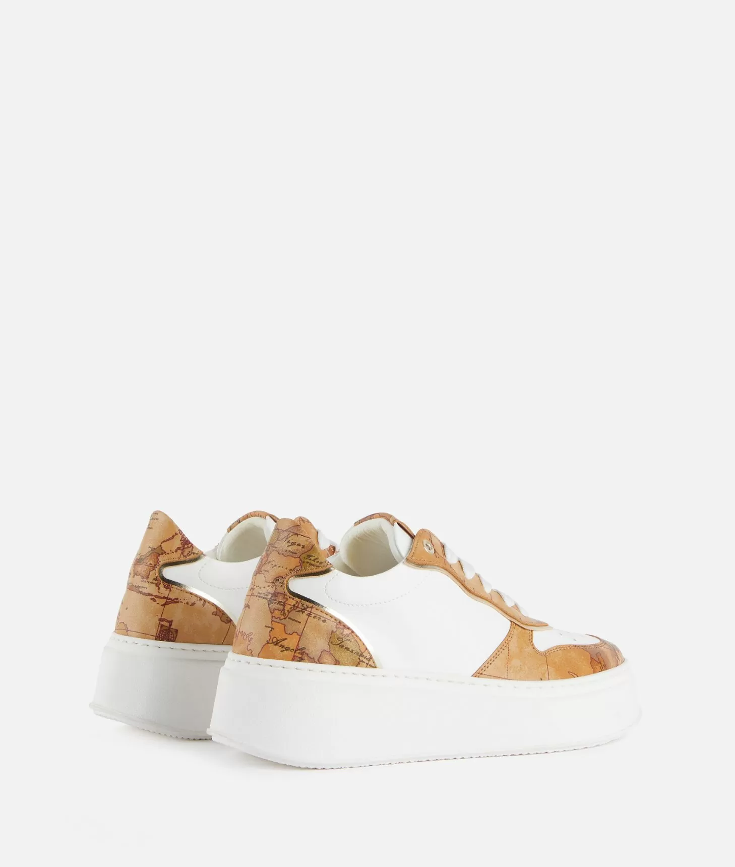 Alviero martini 1a classe Sneakers zeppate in eco nappa con dettagli Geo Classic Bianche Fino al 60% di sconto