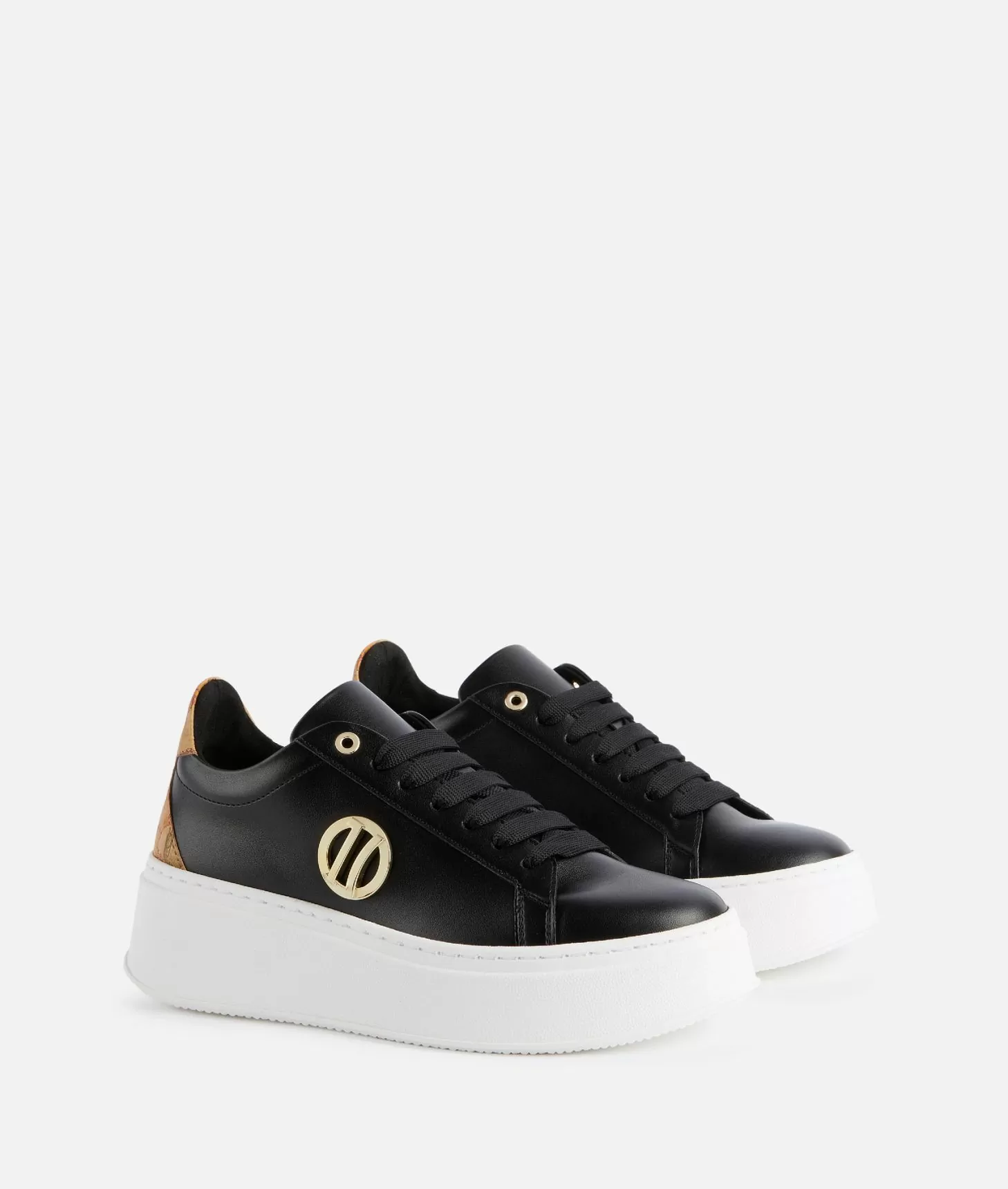 Alviero martini 1a classe Sneakers zeppate in eco nappa con dettaglio 1C Nere Offerta speciale della fabbrica