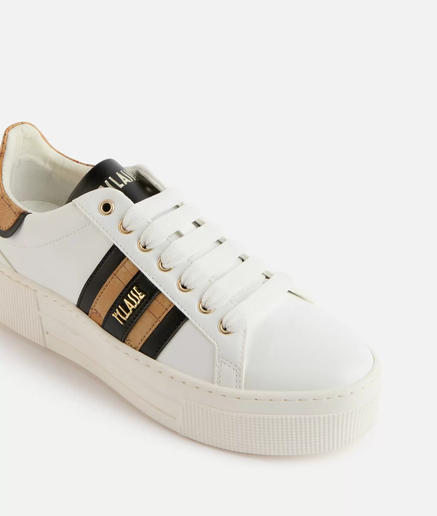 Alviero martini 1a classe Sneakers in eco nappa con bande laterali Bianche Sostegno trimestrale