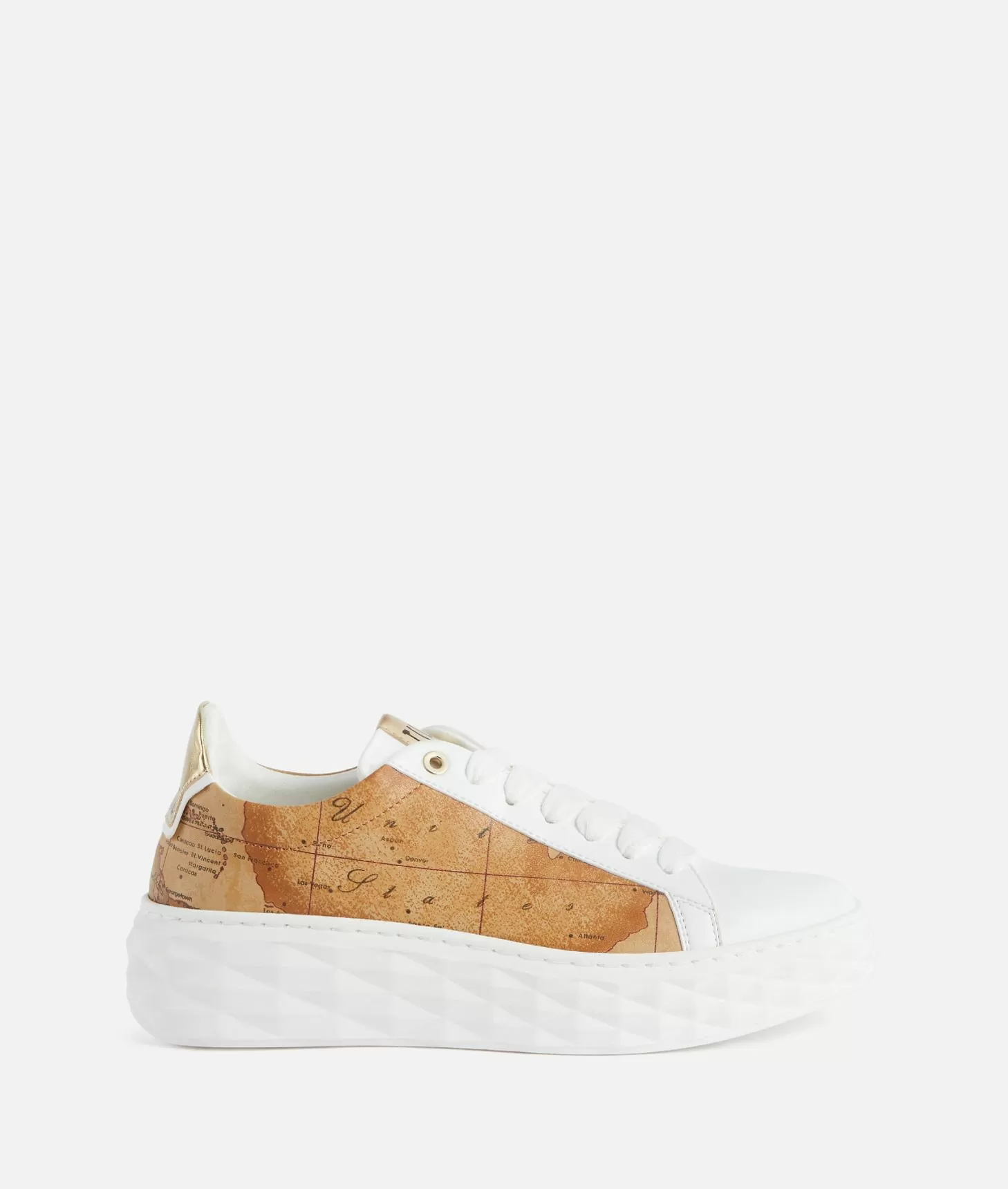 Alviero martini 1a classe Sneakers in eco nappa con lati Geo Classic Bianche Solo un giorno rimasto